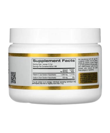 California Gold Nutrition CGN Gold C Vitamin C in the form of powder sodium ascorbate 238g - Buy Online on GoSupps.com