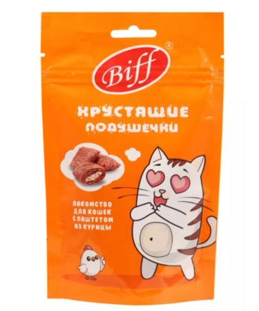 Biff Crispy pillows 6pcs 60g for cats with chicken - Buy Online on GoSupps.com