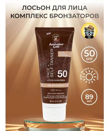 Australian Gold SPF 50 Face + Self Tanner Lotion Sunscreen Facial