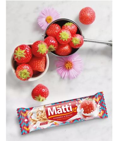 Matti Strawberry and yogurt bars 144g (6pcs of 24g) - Buy Online on GoSupps.com