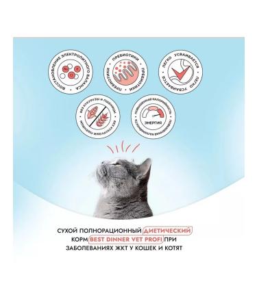 Best dinner Vet Profi GastroinTestinal food for cats for gastrointestinal tract 1.5kg - Buy Online on GoSupps.com