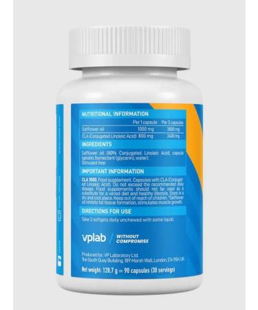 VPLab Fat burner CLA 1000 for weight loss 90 capsules - Buy Online on GoSupps.com