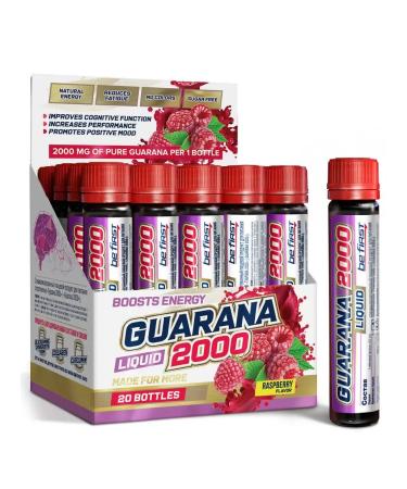Be First 5pcs Guarana Liquid 2000 mg Malina concentrate - Buy Online on GoSupps.com