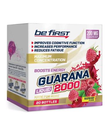 Be First 5pcs Guarana Liquid 2000 mg Malina concentrate - Buy Online on GoSupps.com