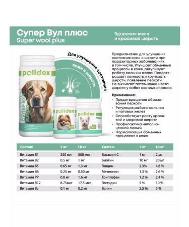 polidex Vitamins for dogs and puppies for healthy and beautiful wool - Buy Online on GoSupps.com
