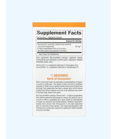 Natural Factors Kurkumin Theracurmin 30 mg 60 capsules - Buy Online on GoSupps.com