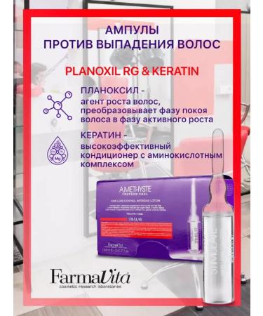 Farmavita Ampoules from hair loss 12 pcs. 8 ml. Amethyste - Buy Online on GoSupps.com