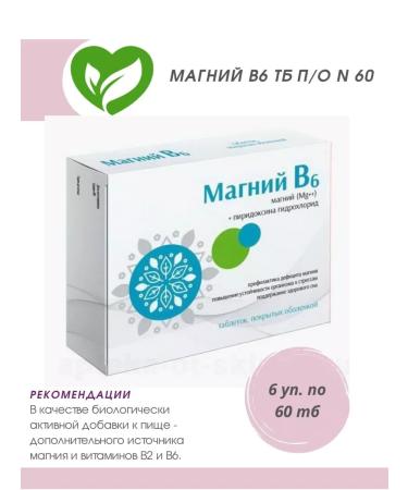 Healthy life Magnesium B6 TB P about N 60 6 U