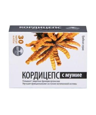 Healthy life Cordyceps with mummy mushroom series 30 pcs. Capsules weighing -1pcs
