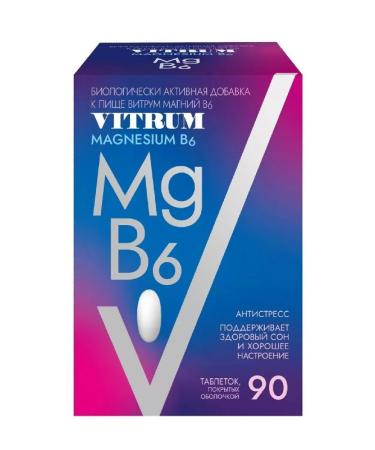 Healthy life Vitrum Magnesium B6 90 pcs. M-3pcs shell tablets