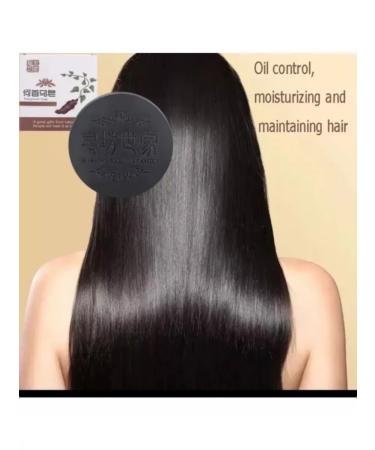 ELITE SHOP Solid shampoo-soap for hair dyeing black color 100g