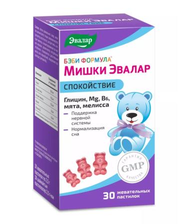 Evalar Mishka's pastries Calm chewing 30 pcs