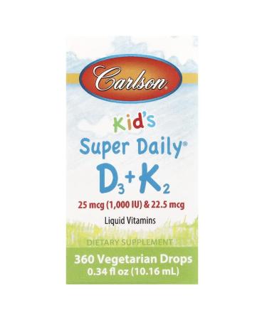 Carlson Labs Liquid D3 K2 D3+K2 for children 1000 me