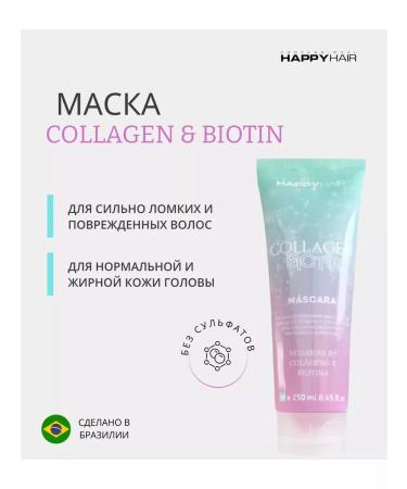 Happy Hair Mask without sulfates Collagen & Biotin 250 ml