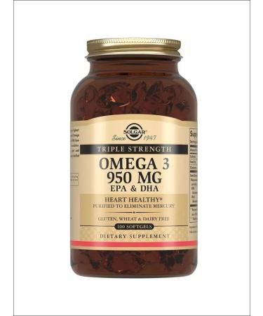 SOLGAR Triple omega-3 fish oil caps No. 100 950mg