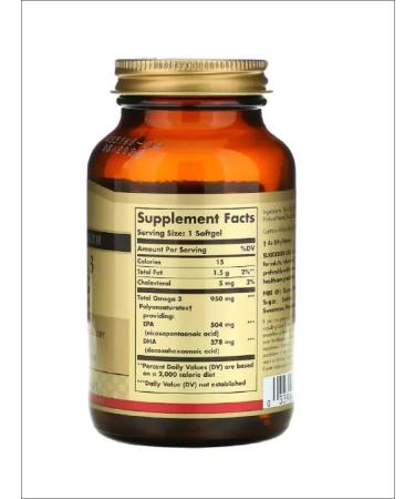 SOLGAR Triple omega-3 fish oil caps No. 100 950mg - Buy Online on GoSupps.com