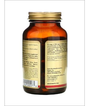 SOLGAR Triple omega-3 fish oil caps No. 100 950mg - Buy Online on GoSupps.com