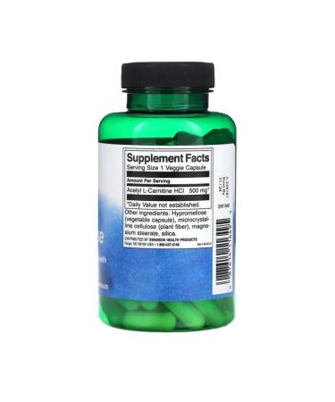 Swanson Acetyl L-Carnitine 500 MG 100 VEG Caps - Buy Online on GoSupps.com