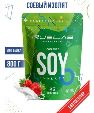 Ruslabnutrition Soyye isolate Soy ISOLATE (800 gr) cream strawberries - Buy Online on GoSupps.com