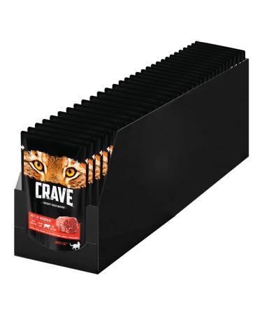 CRAVE Wet food for cats beef in ghe 70 g 30 pcs - Buy Online on GoSupps.com
