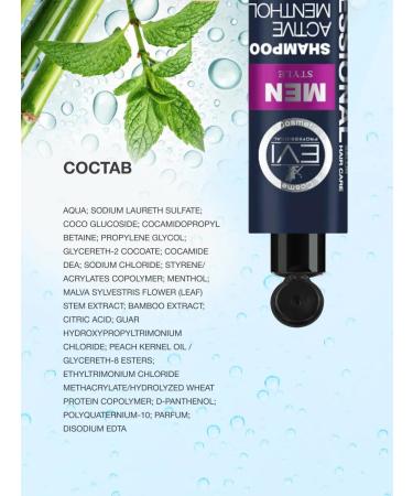 EVI professional Male hair shampoo with menthol 250 ml - Buy Online on GoSupps.com