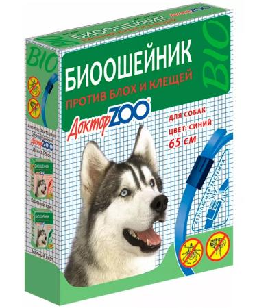 Doctor Zoo Bio -cheese from fleas and ticks for dogs blue 65 cm