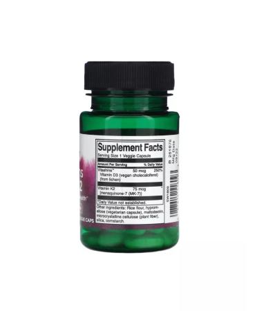 Swanson Vitamins D3 K2 - 2.000 IU 75 MCG 60 VEG Caps - Buy Online on GoSupps.com