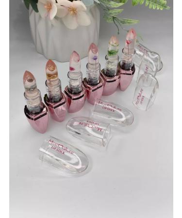 BEAUTY Lipstick with a flower in a set 6 pcs