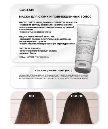 URBAN NATURE Hair mask Professional moisturizing nutrient - Buy Online on GoSupps.com