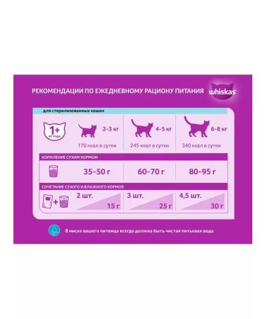 WHISKAS Feed for sterilized cats pillows chicken 1.3kg - Buy Online on GoSupps.com