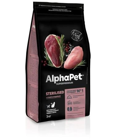 AlphaPet Superpremium Alphapet feed for sterilized cats duck and turkey 3kg