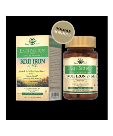 Solgar of iron fermented 27 mg 30 pcs. 585 mg -1 units - Buy Online on GoSupps.com