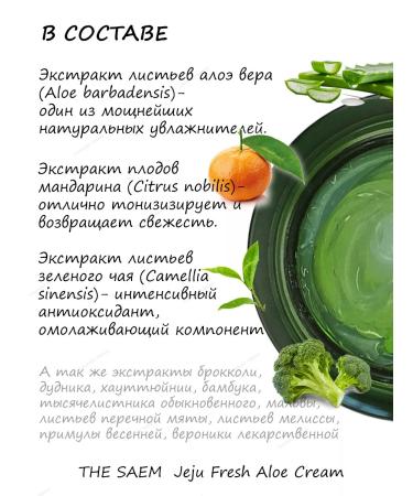THE SAEM Cream face gel moisturizer Jeju Fresh Aloe - Buy Online on GoSupps.com