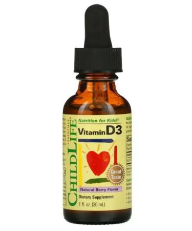 ChildLife Liquid vitamin D3 with the taste of natural berries 30 ml - Buy Online on GoSupps.com