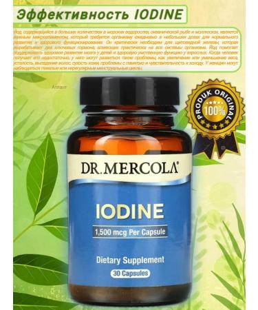 Dr Mercola IDine yodin iodine 1500mkg 30 capsules - Buy Online on GoSupps.com