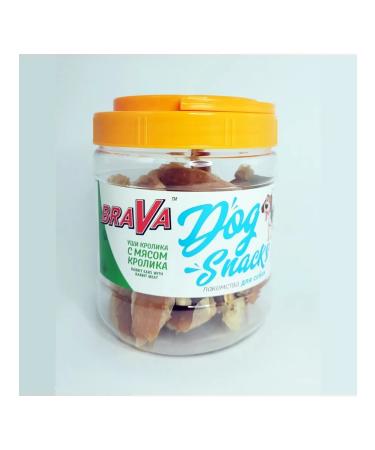 Brava Treats for dogs ears of rabbit with lamb meat 450g - Buy Online on GoSupps.com