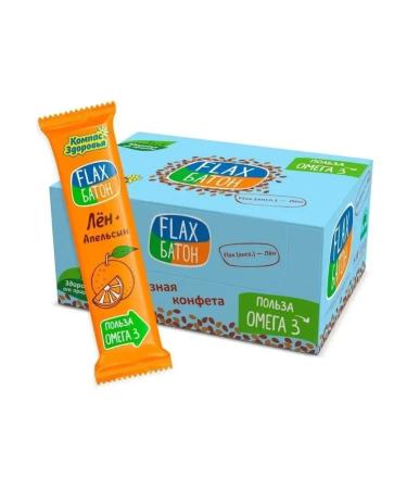 Health Compass Flax flax Batonchik Orange 30 g 20 pcs