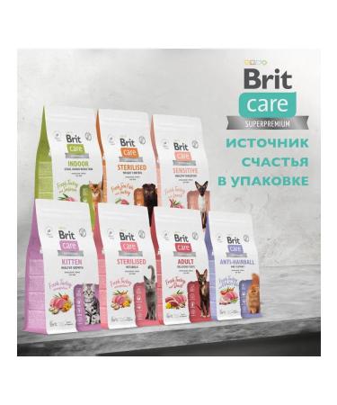 Brit Care Dry food with turkey and duck for sterilized cats ICD - Buy Online on GoSupps.com