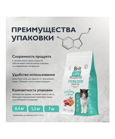 Brit Care Dry food with turkey and duck for sterilized cats ICD - Buy Online on GoSupps.com