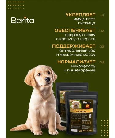 BERITA Dry food for puppies with beef 2 + 2kg - Buy Online on GoSupps.com