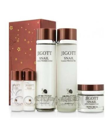 Jigott Facial Set Snail Essence Moisture Skin Care 3 Set - Buy Online on GoSupps.com