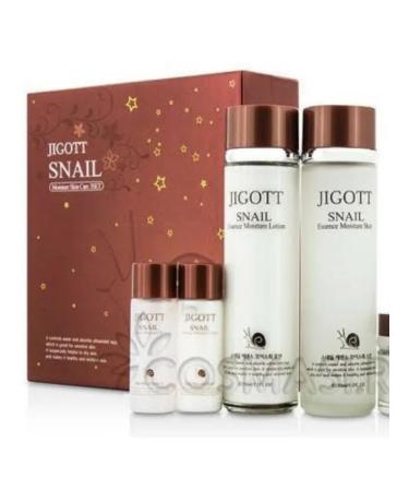 Jigott Facial Set Snail Essence Moisture Skin Care 3 Set - Buy Online on GoSupps.com