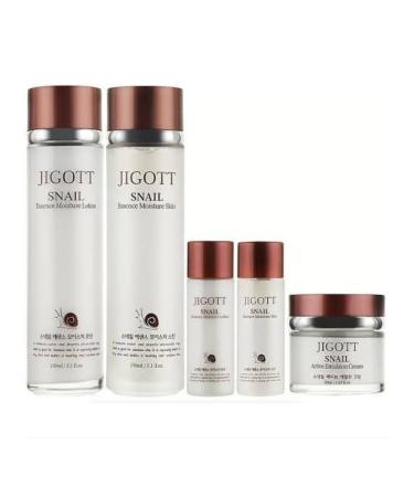 Jigott Facial Set Snail Essence Moisture Skin Care 3 Set - Buy Online on GoSupps.com