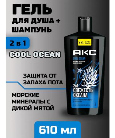 Axe Male shower 2V1 wild mint 610 ml