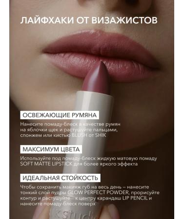 Lipstick lip gloss 03 dust pink Shikstudio - Buy Online on GoSupps.com