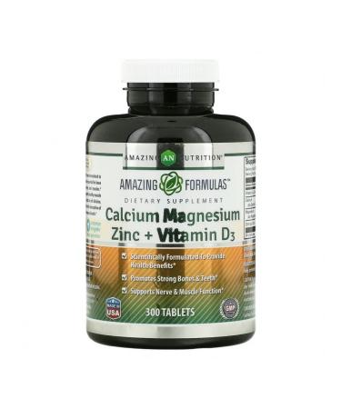 Amazing Nutrition Calcium magnesium zinc and vitamin D3 300 tablets