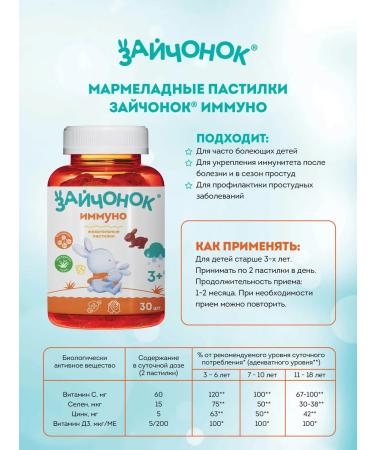 Little bunny Children's vitamins for immunity marmalade loaves - Buy Online on GoSupps.com