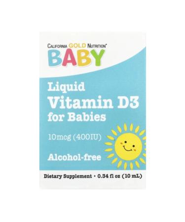 California Gold Nutrition Vitamin D3 for children Baby D3 400 IU 10 ML - Buy Online on GoSupps.com