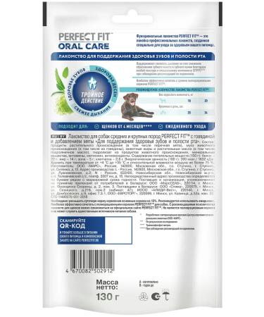 PERFECT FIT The treat for teeth of medium large dogs beef mint 130g - Buy Online on GoSupps.com