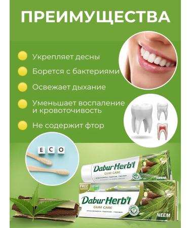 Dabur Toothpaste with NIMA extract + toothbrush 2 pcs - Buy Online on GoSupps.com